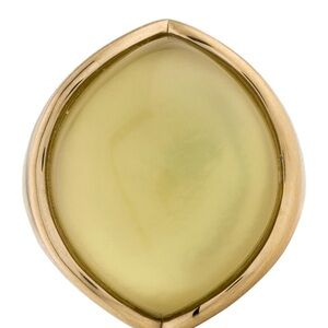 14k cabochon quartz mother of pearl